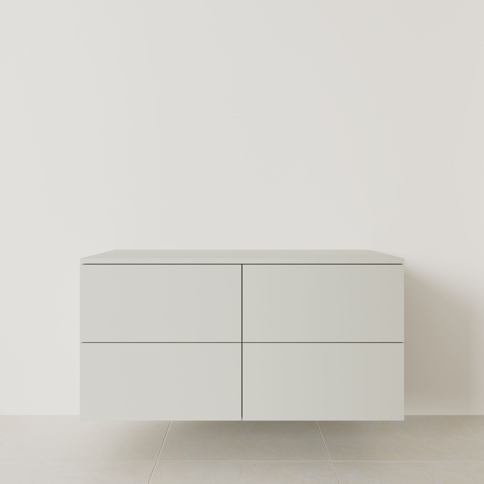 meuble salle de bain marco 120 cm double vasque suspendu craie meuble seul vue face