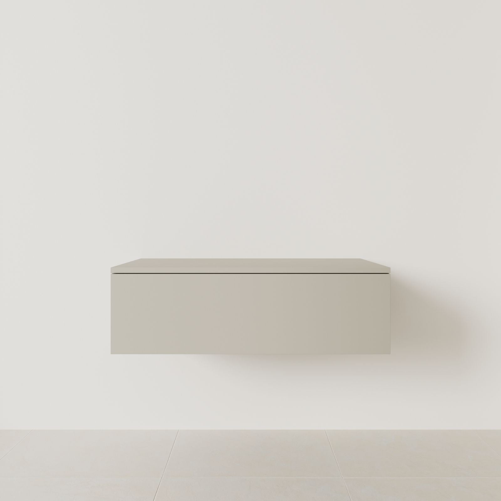 meuble salle de bain mino 100 cm greige meuble seul suspendu vue face