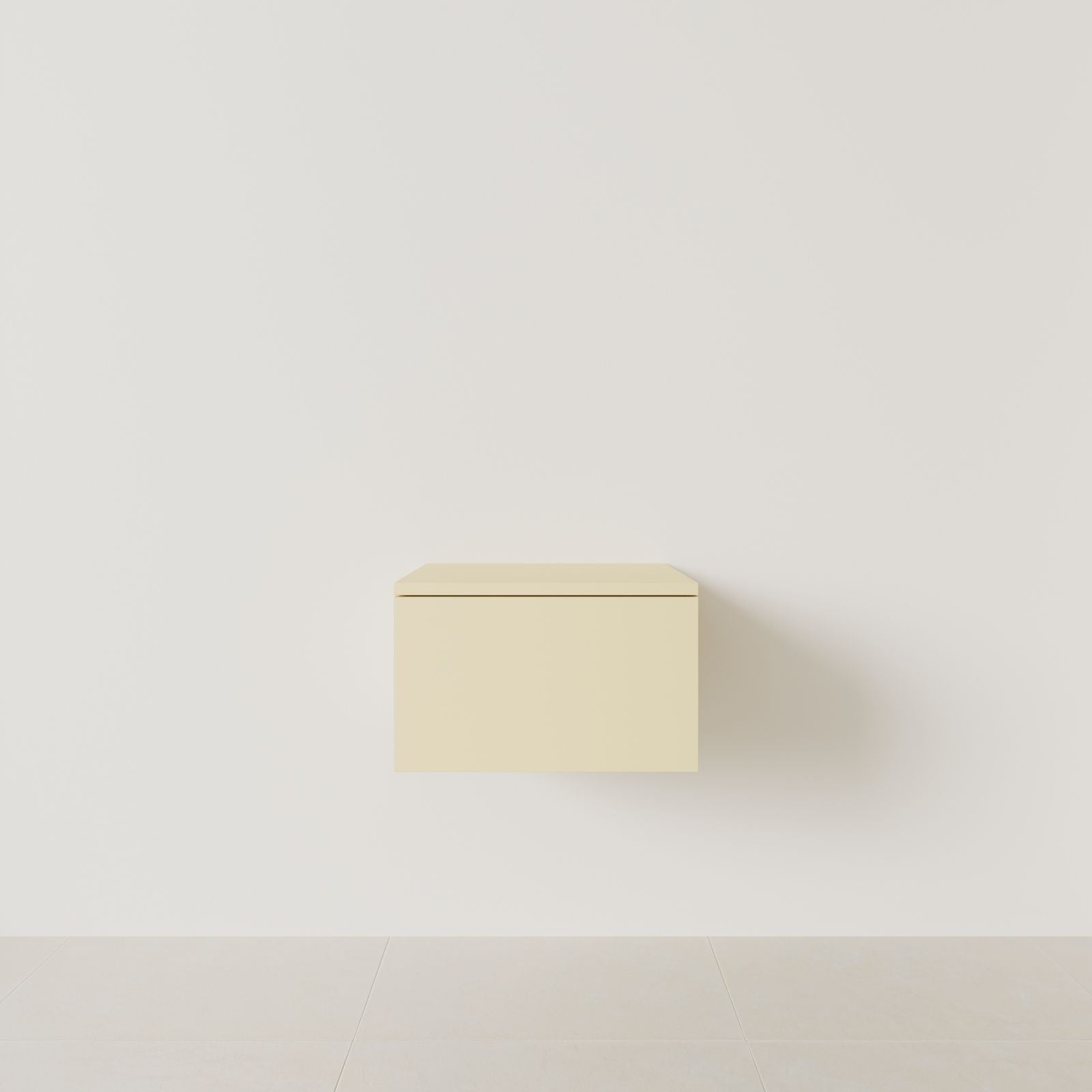 meuble salle de bain mino 50 cm jaune meuble seul suspendu vue face