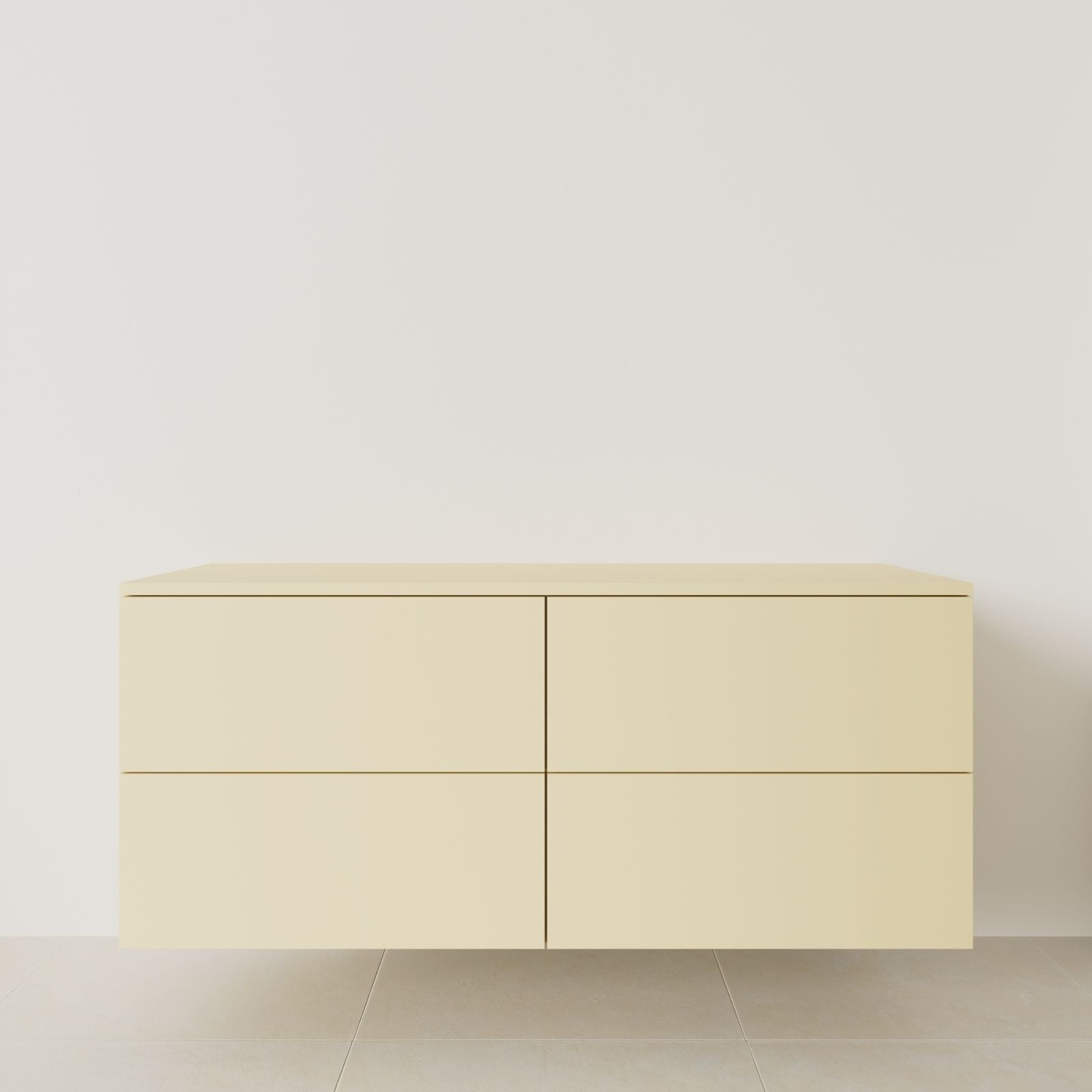 meuble salle de bain marco 140 cm double vasque suspendu jaune meuble seul vue face