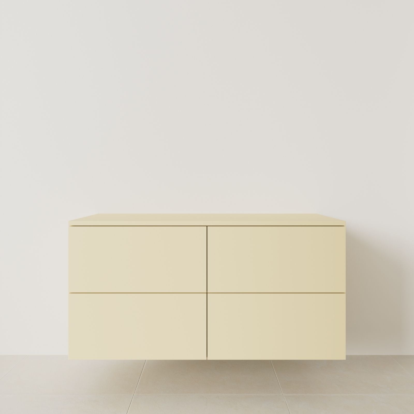 meuble salle de bain marco 120 cm double vasque suspendu jaune meuble seul vue face