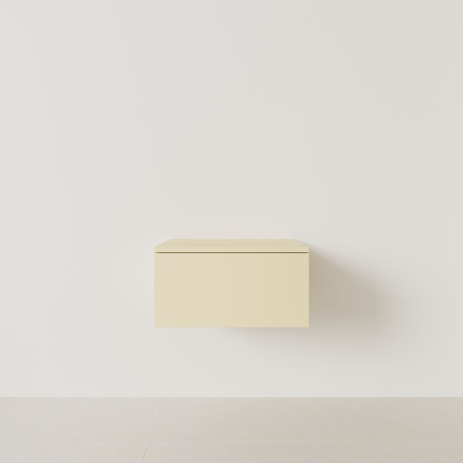 meuble salle de bain mino 60 cm jaune meuble seul suspendu vue face