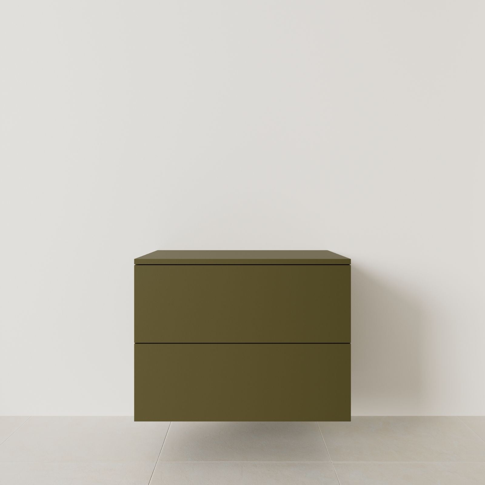meuble salle de bain marco kaki 80 cm meuble seul suspendu vue face
