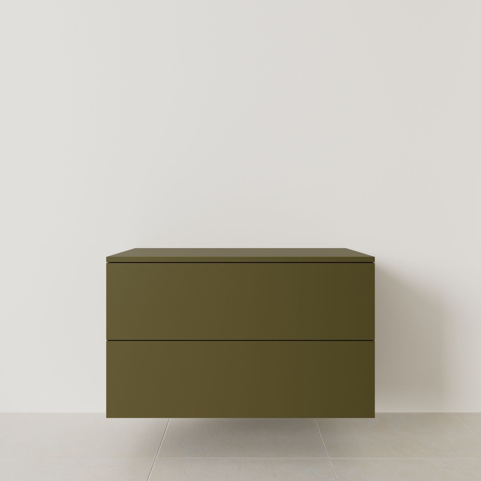 meuble salle de bain marco kaki 100 cm meuble seul suspendu vue face