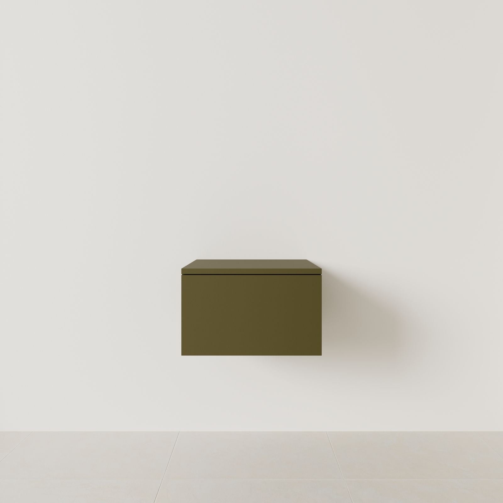 meuble salle de bain mino 50 cm kaki meuble seul suspendu vue face