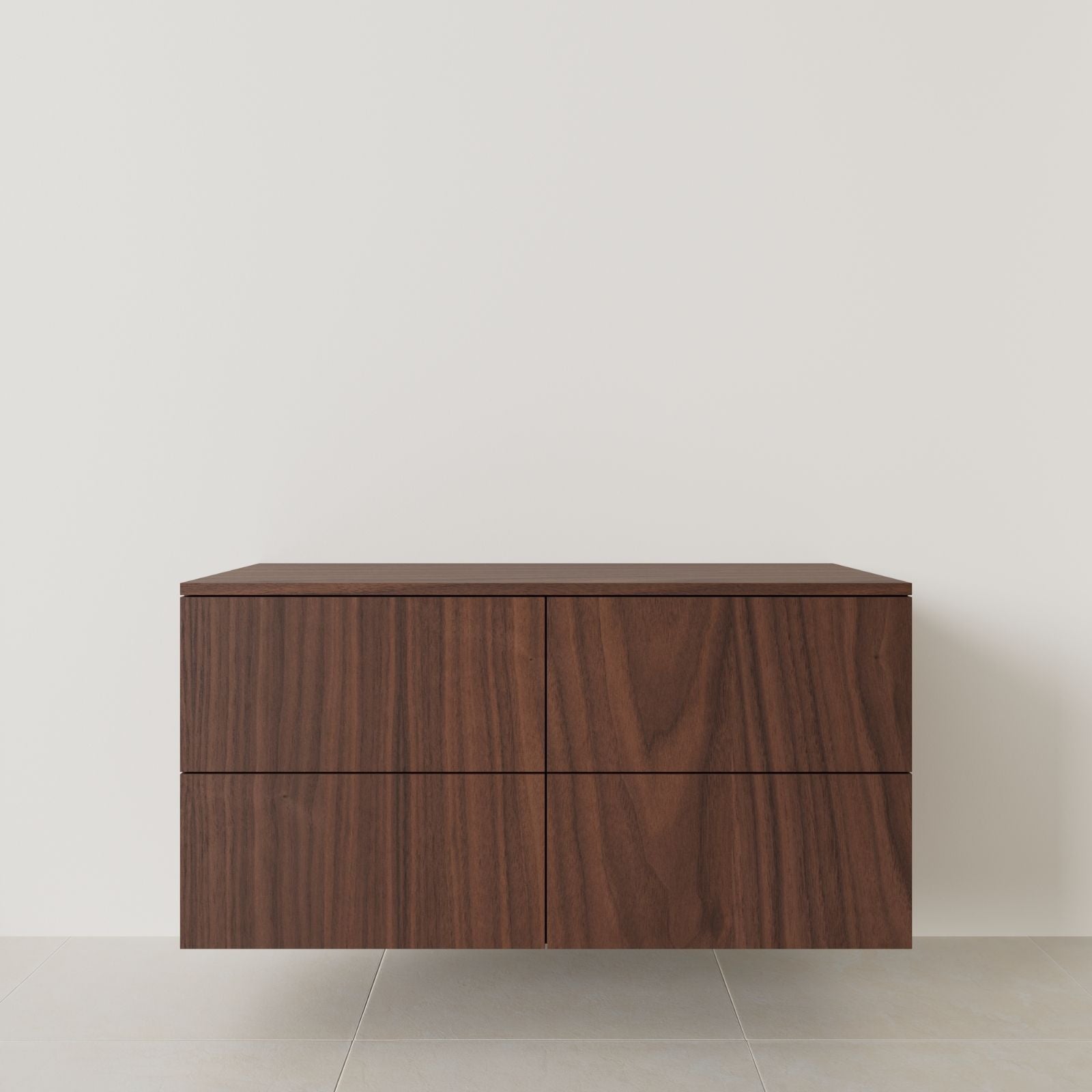 meuble salle de bain marco 120 cm double vasque suspendu noyer meuble seul vue face