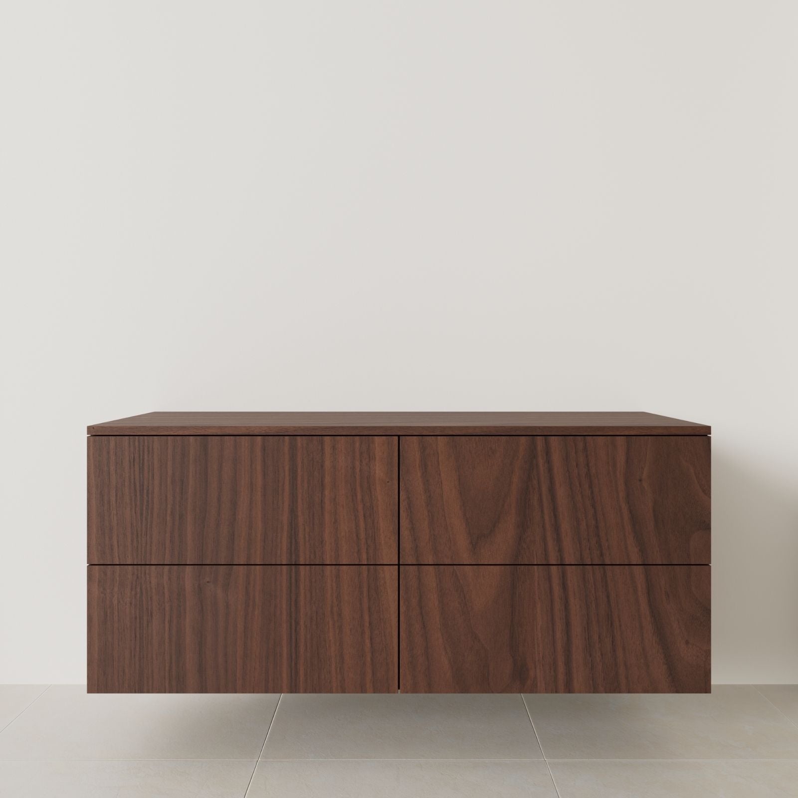 meuble salle de bain marco 140 cm double vasque suspendu noyer meuble seul vue face