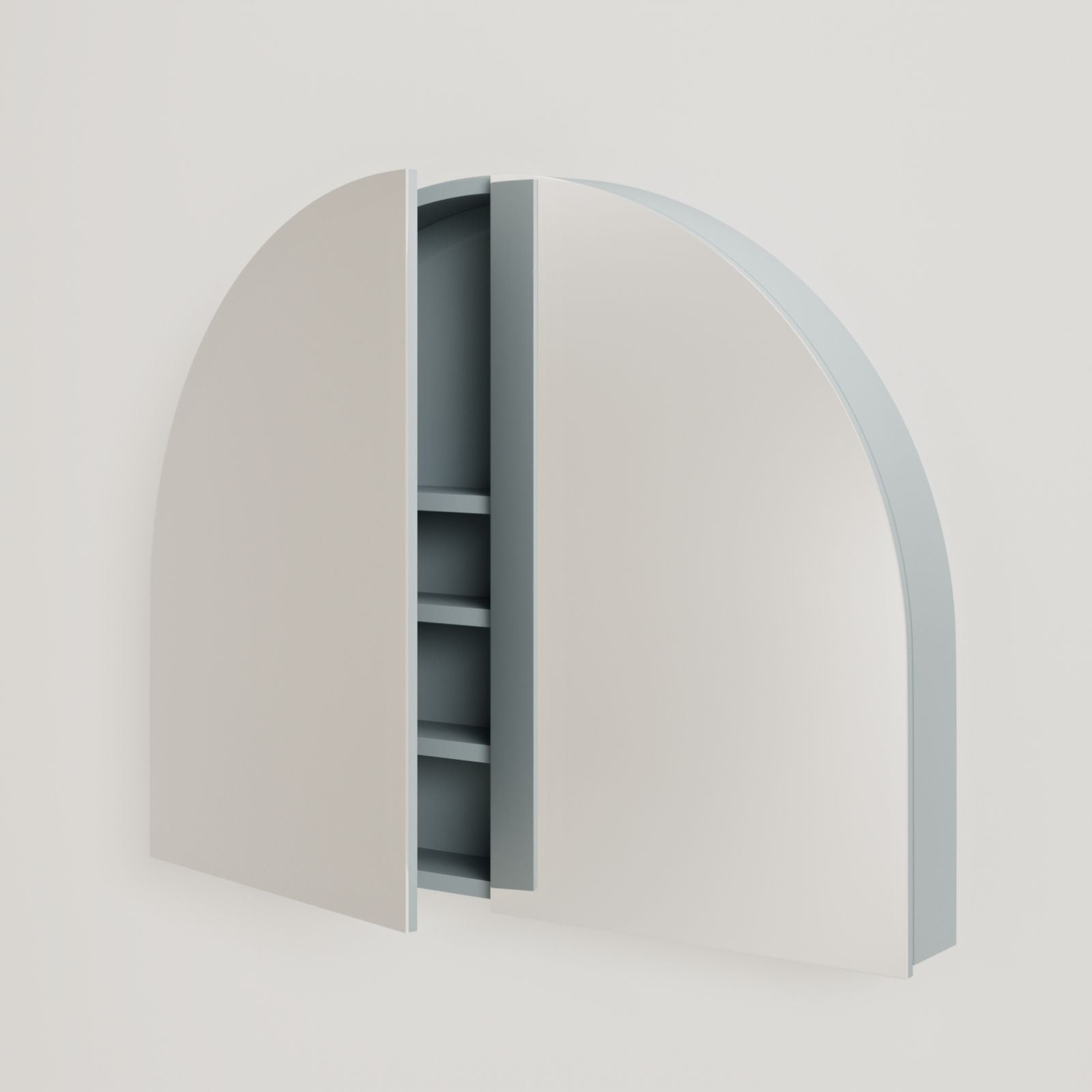 armoire de toilette miroir pola 100 cm bleu porte ouverte rangement