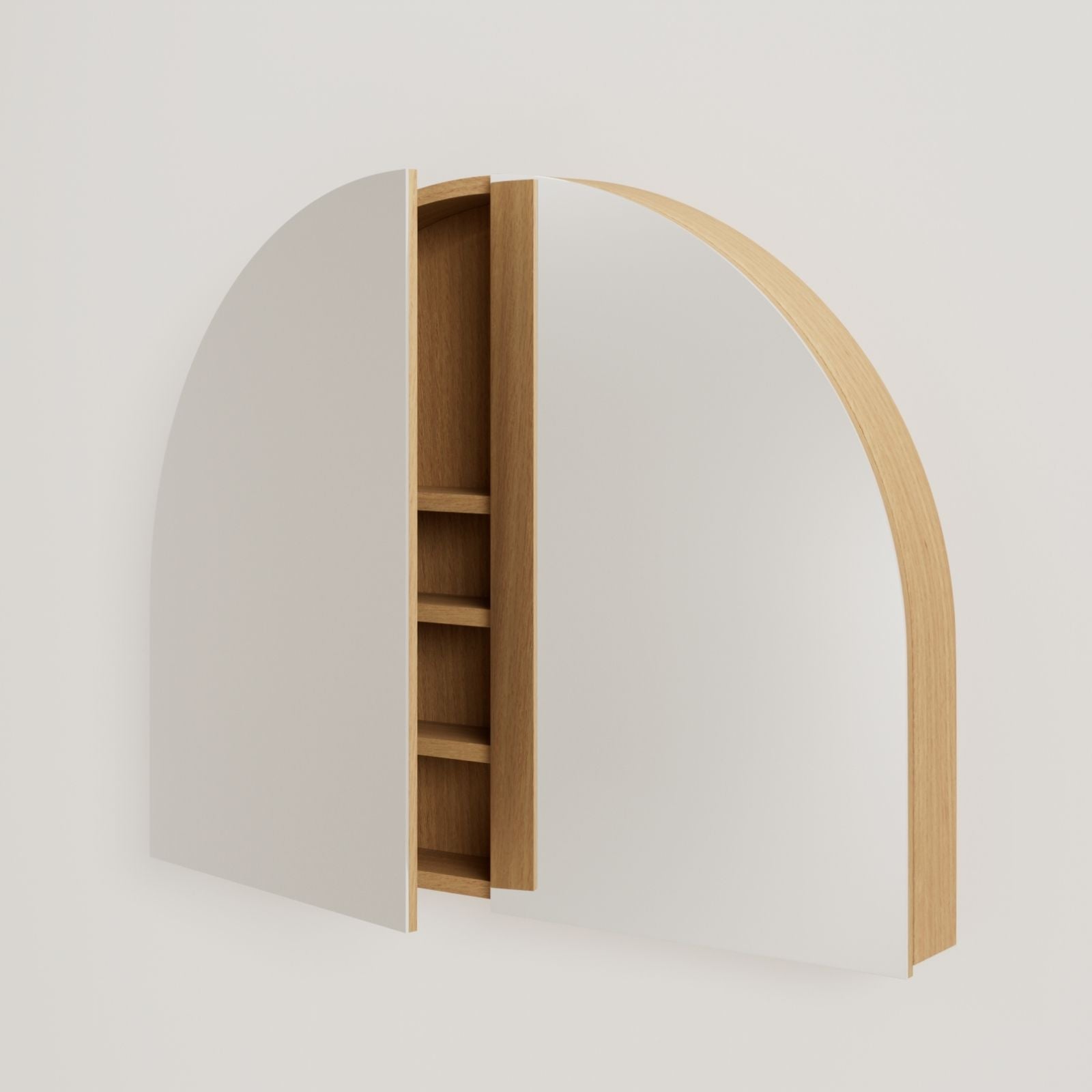 armoire de toilette miroir pola 100 cm chêne porte ouverte rangement