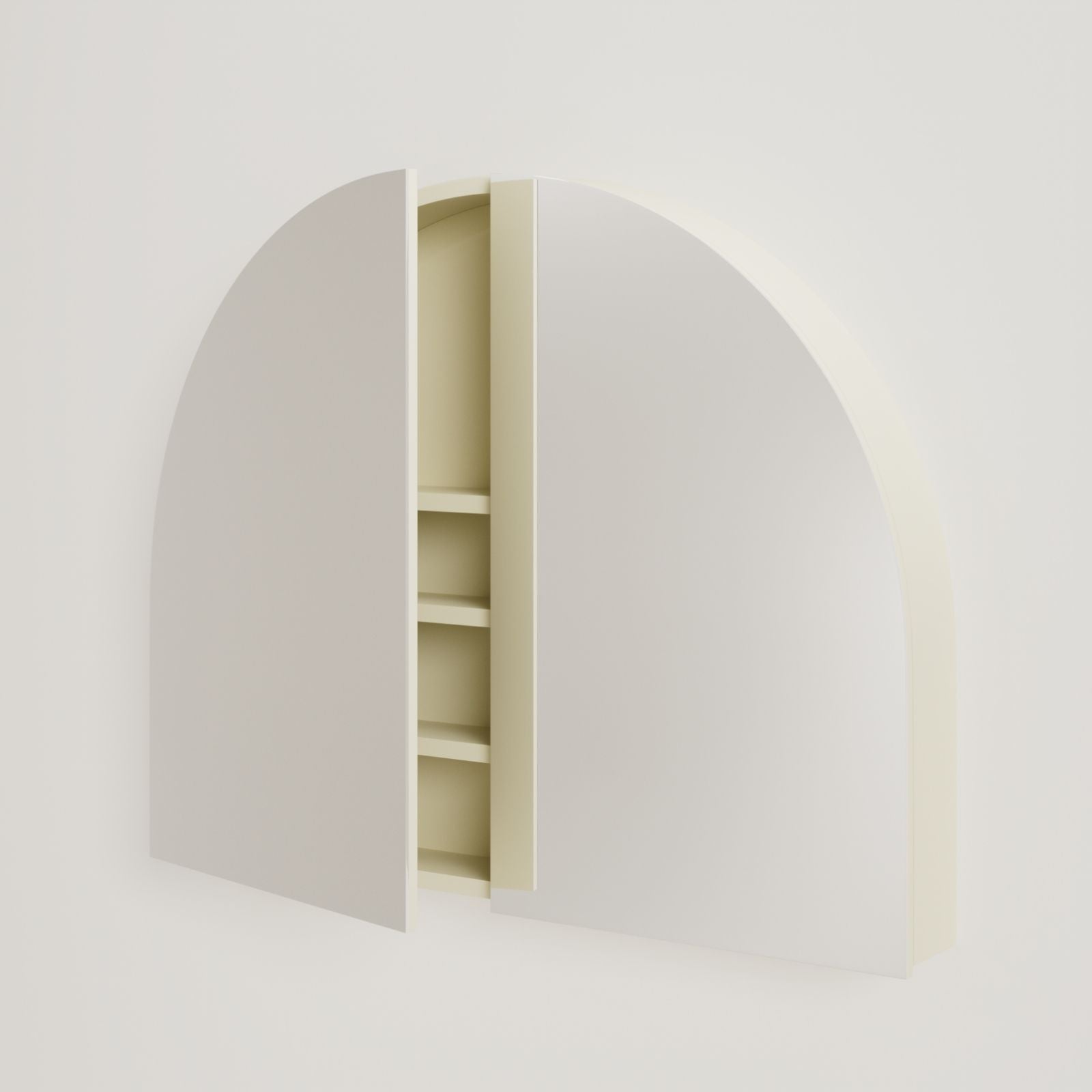 armoire de toilette miroir pola 100 cm coquille porte ouverte rangement