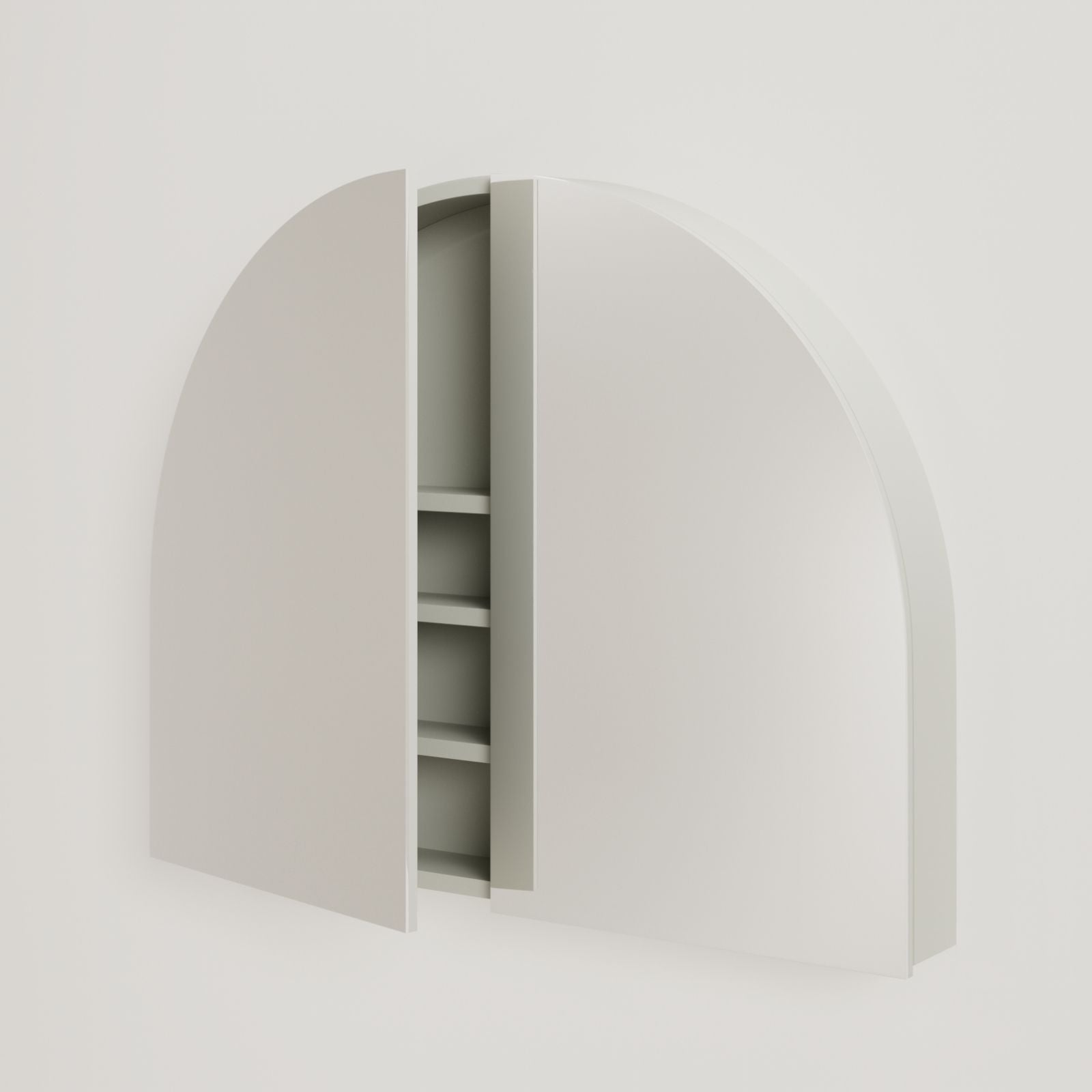 armoire de toilette miroir pola 100 cm craie porte ouverte rangement
