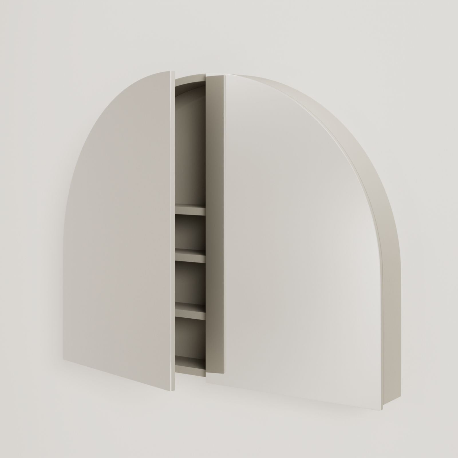 armoire de toilette miroir pola 100 cm greige porte ouverte rangement