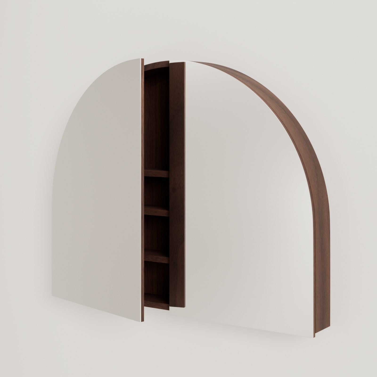 armoire de toilette miroir pola 100 cm noyer porte ouverte rangement