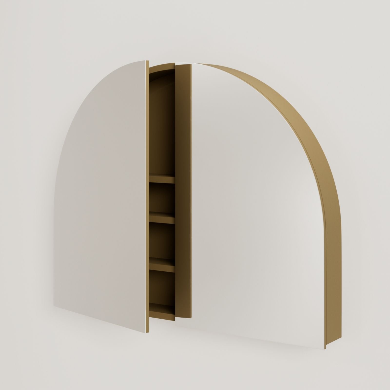 armoire de toilette miroir pola 100 cm ocre porte ouverte rangement