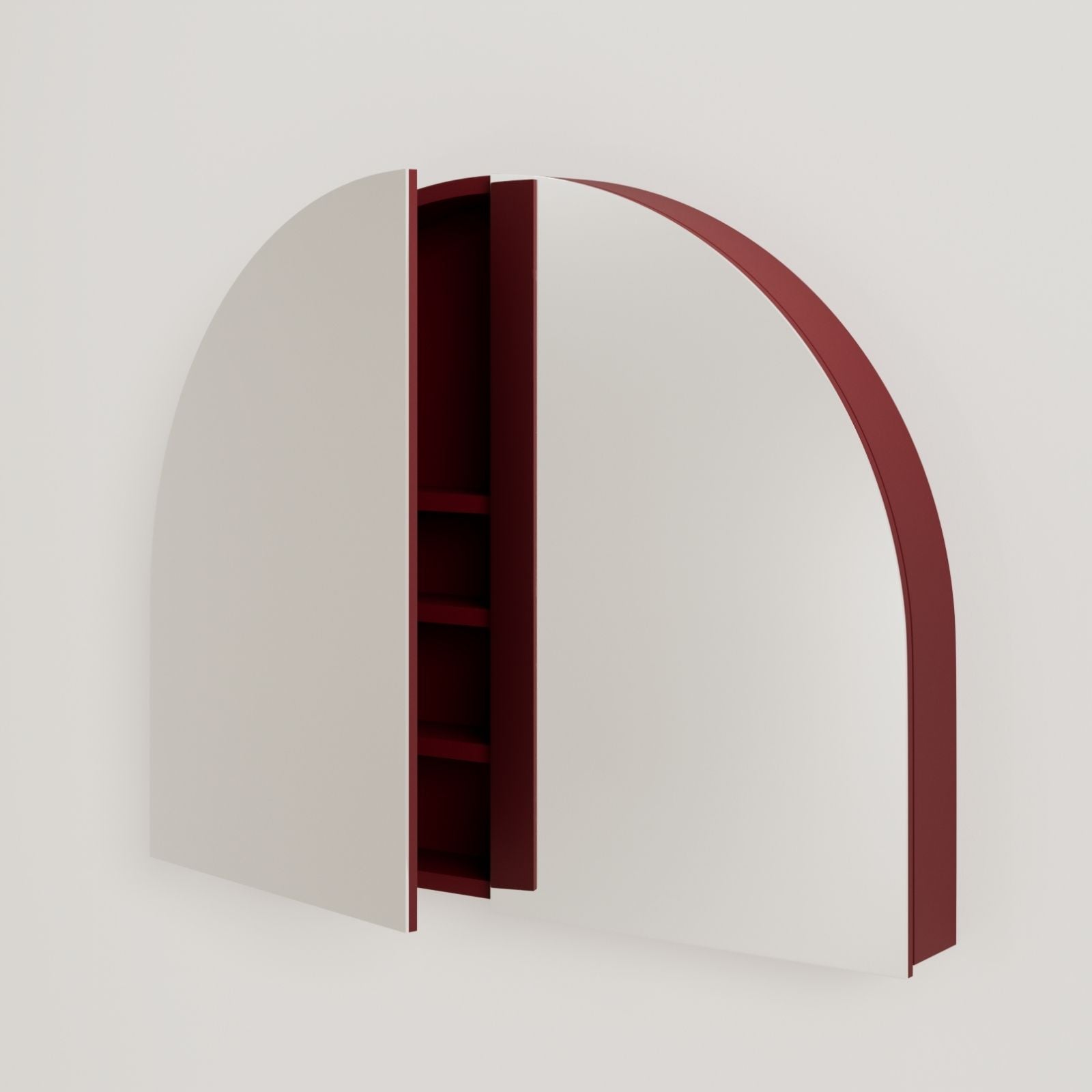 armoire de toilette miroir pola 100 cm rubis porte ouverte rangement