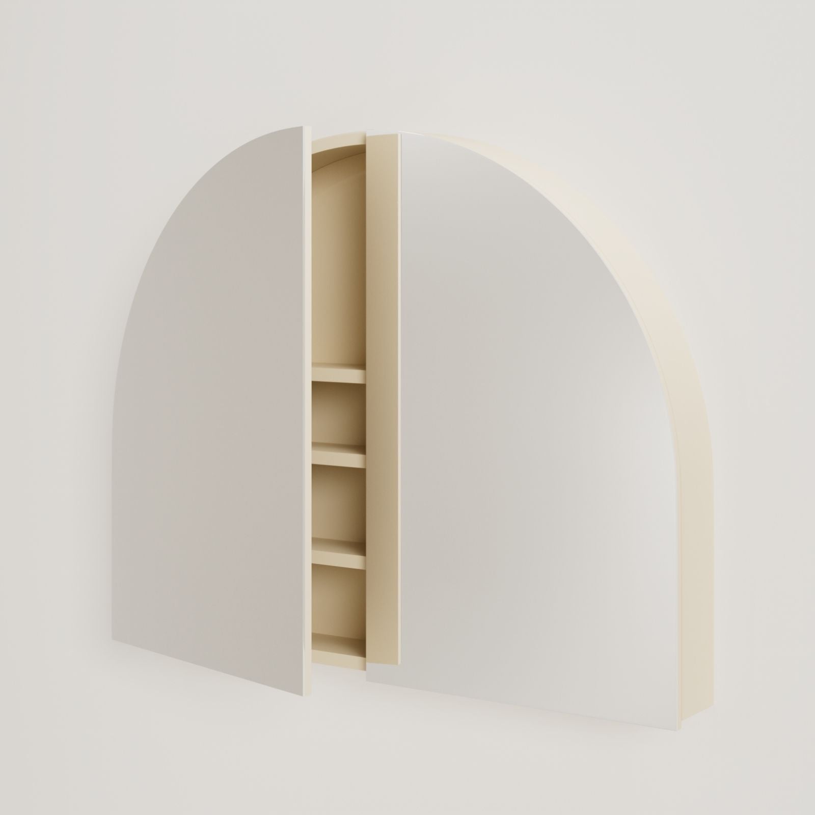 armoire de toilette miroir pola 100 cm sable porte ouverte rangement