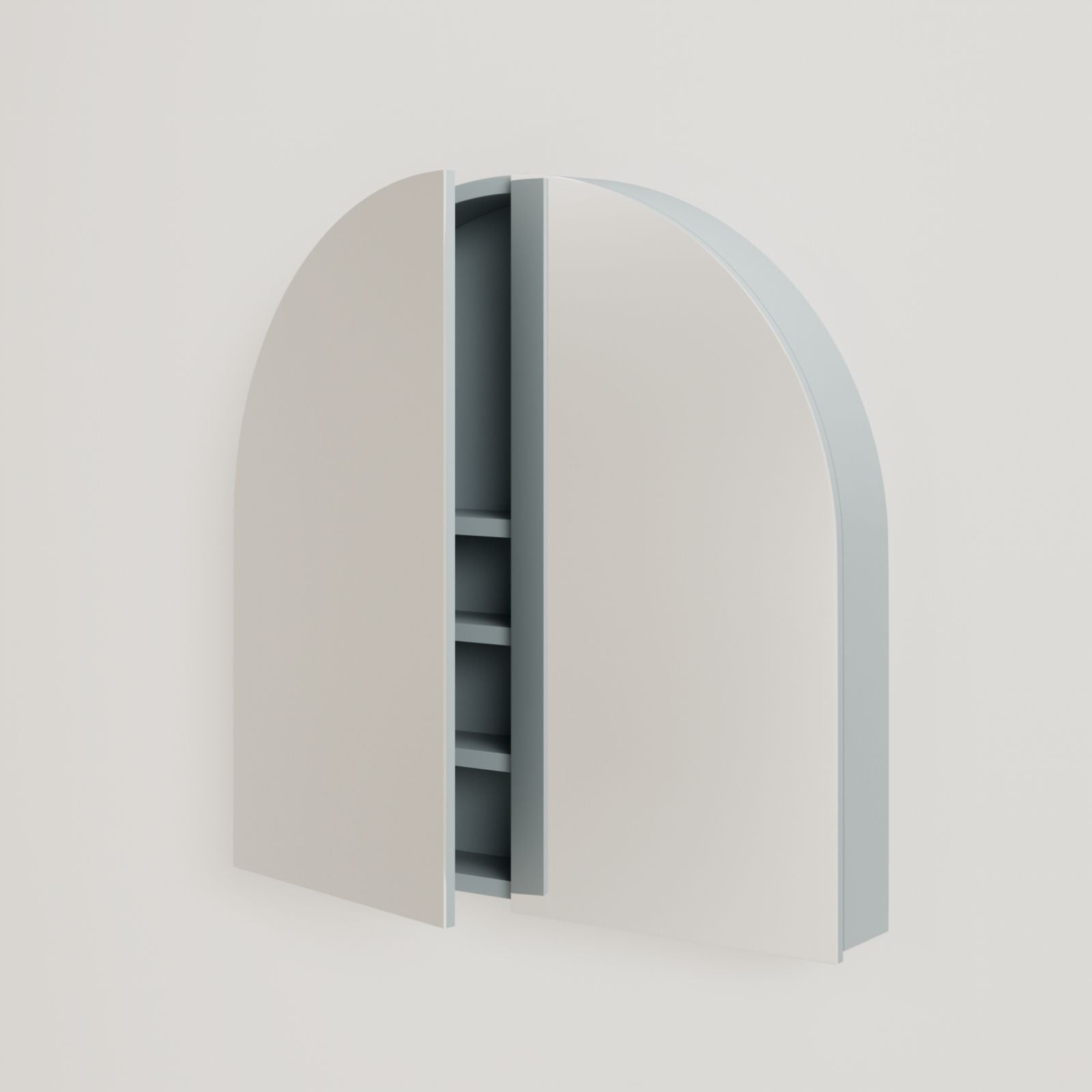 armoire de toilette miroir pola 80 cm bleu porte ouverte rangement