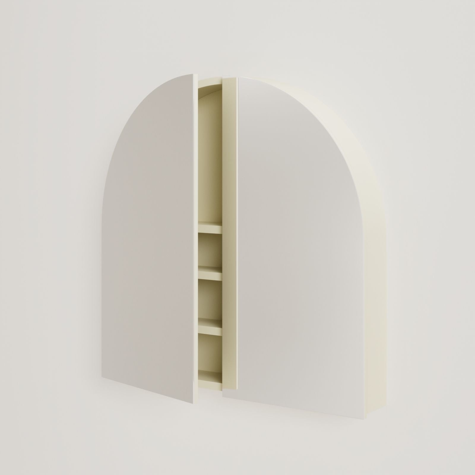 armoire de toilette miroir pola 80 cm coquille porte ouverte rangement