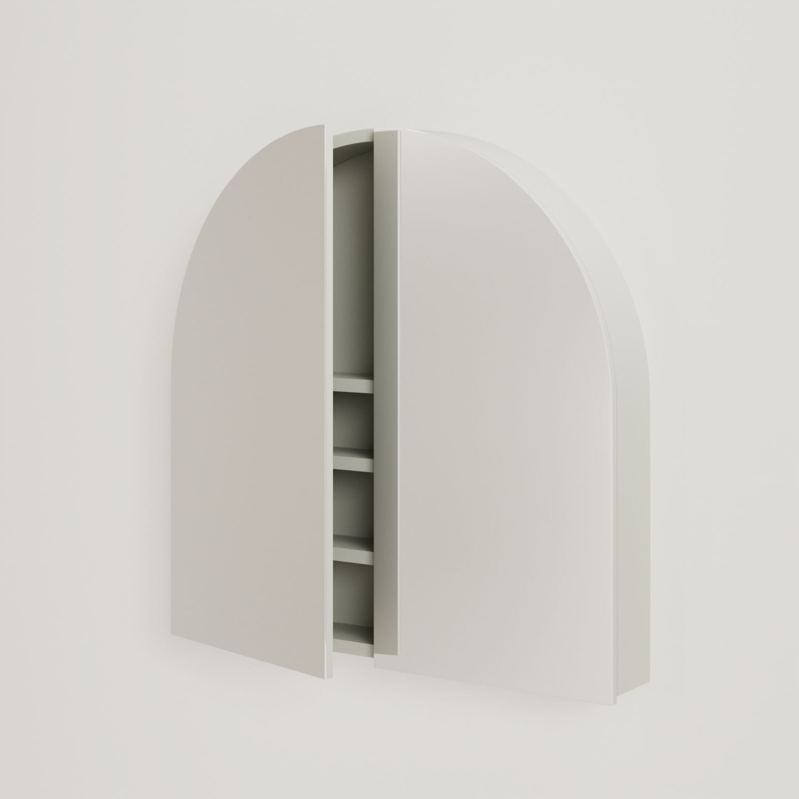 armoire de toilette miroir pola 80 cm craie porte ouverte rangement