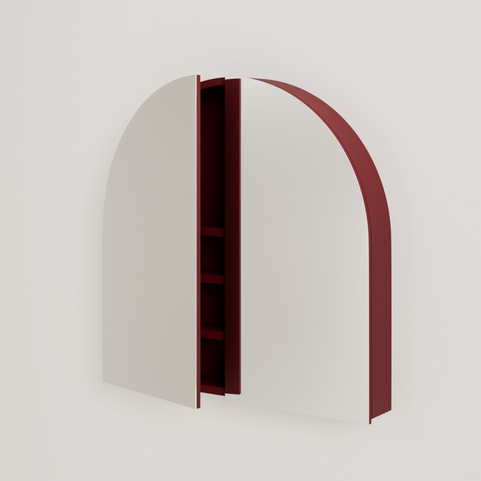 armoire de toilette miroir pola 80 cm rubis porte ouverte rangement