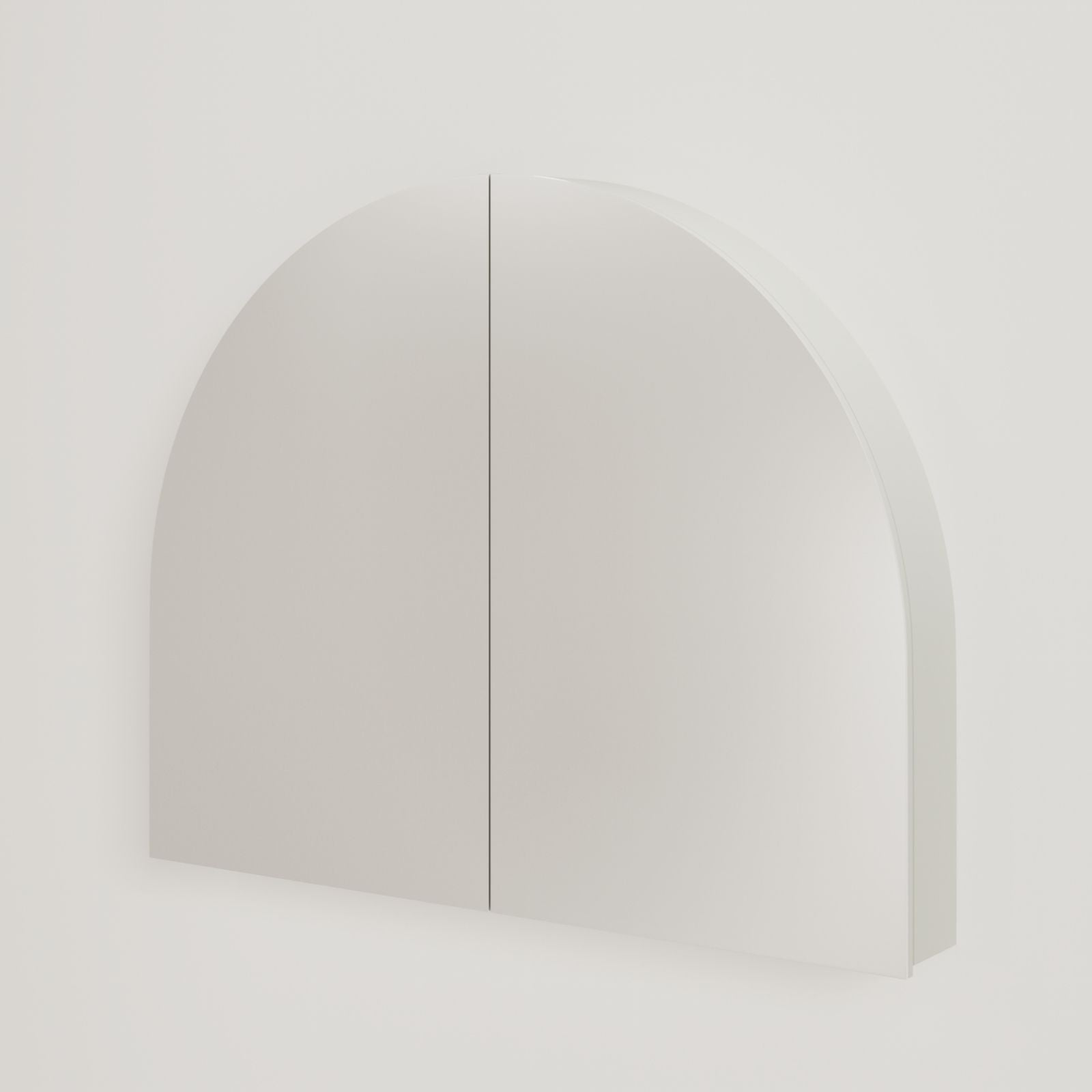armoire de toilette miroir pola 100 cm craie vue face