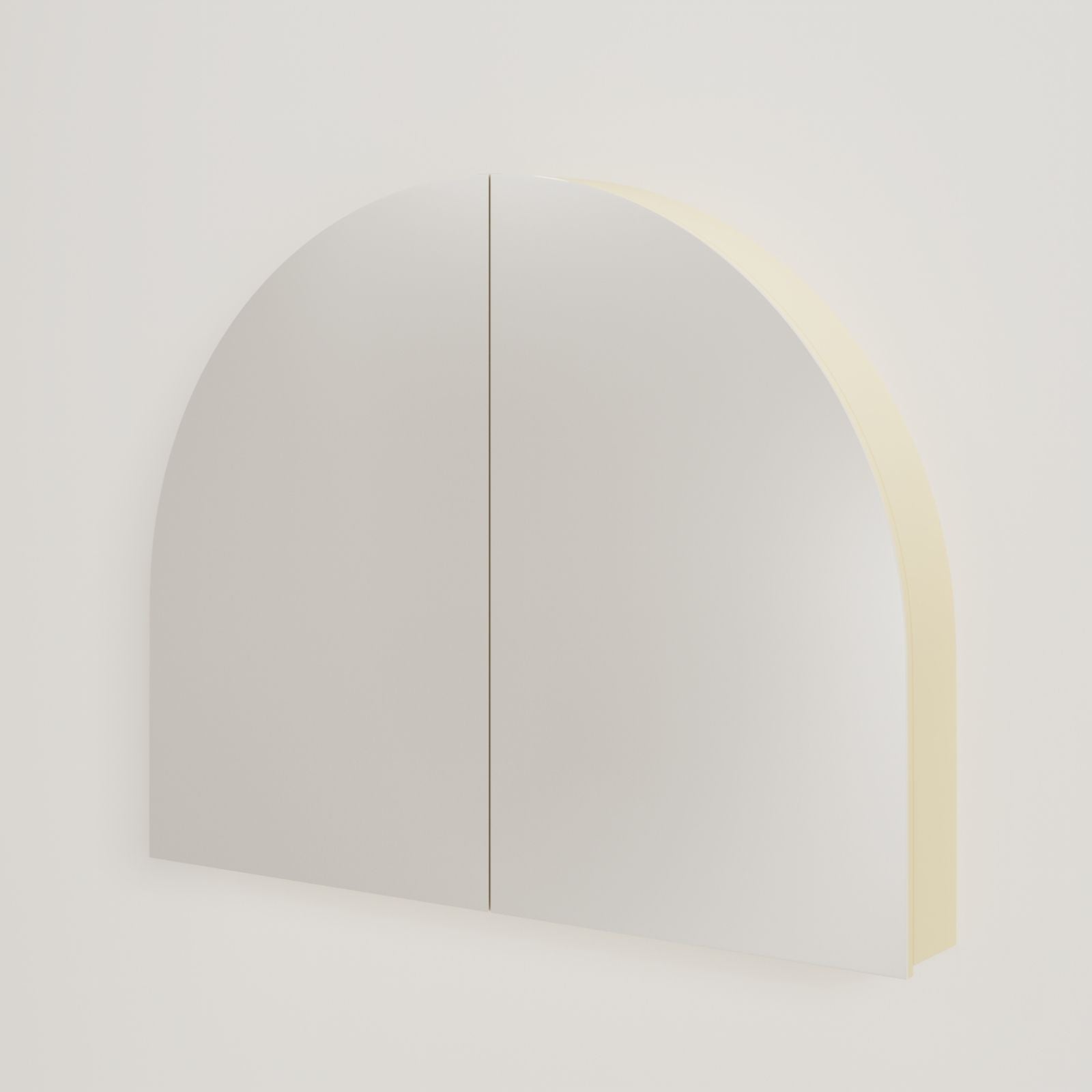 armoire de toilette miroir pola 100 cm jaune vue face