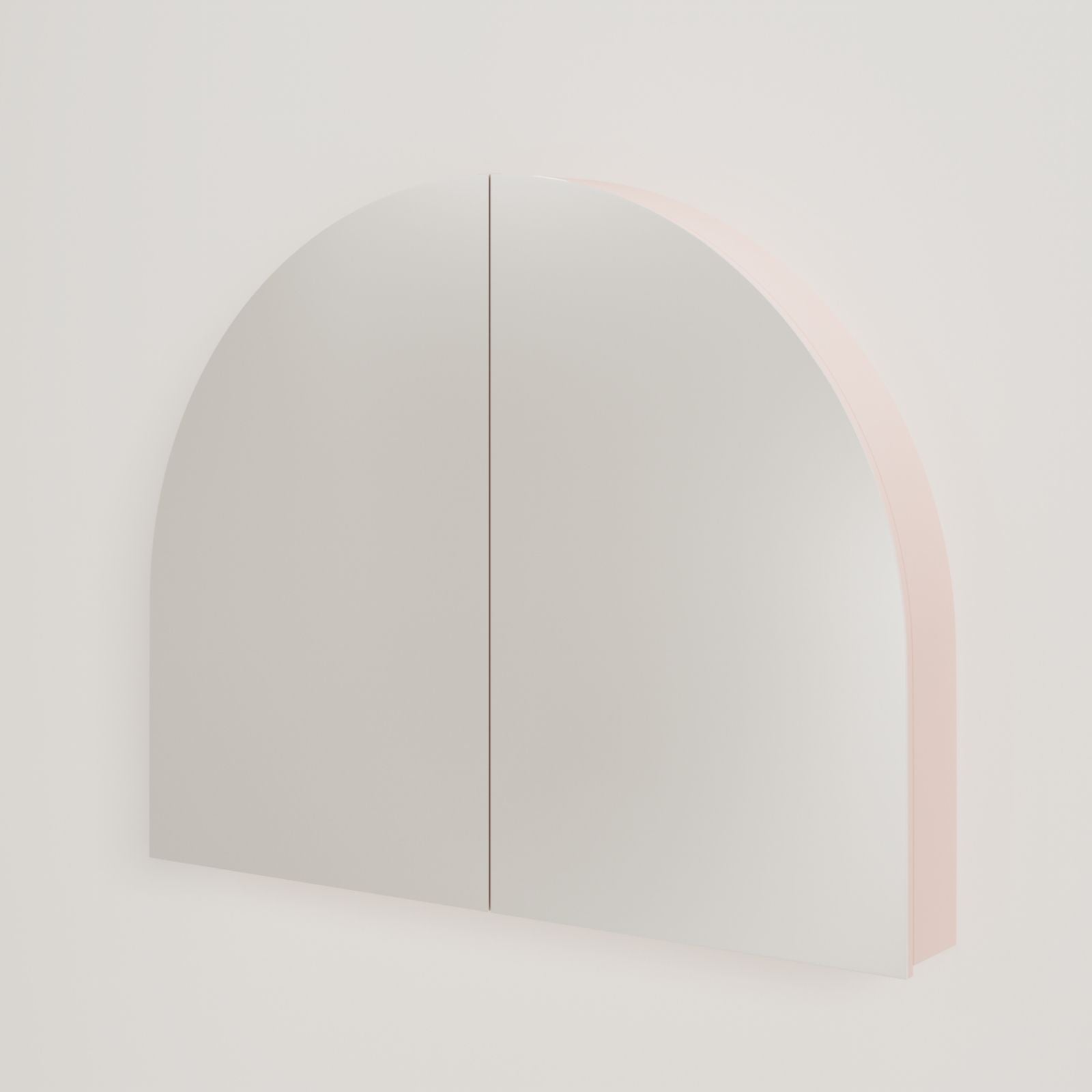 armoire de toilette miroir pola 100 cm rose vue face