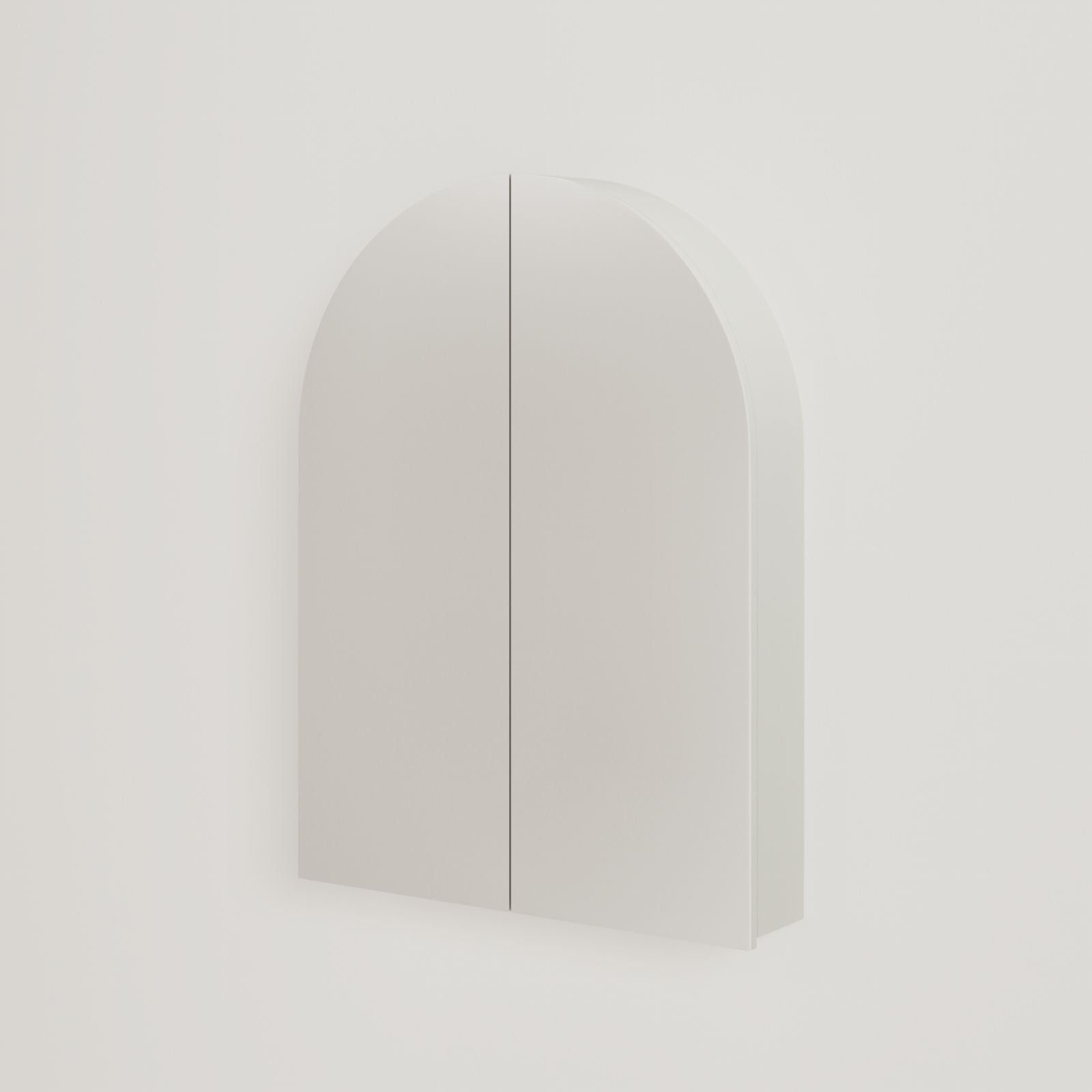 armoire de toilette miroir pola 60 cm craie vue face