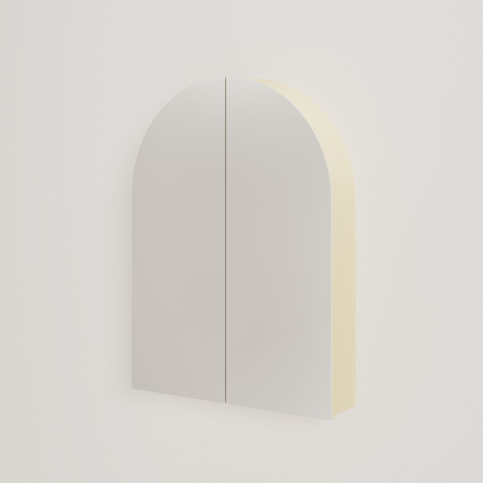 armoire de toilette miroir pola 60 cm jaune vue face