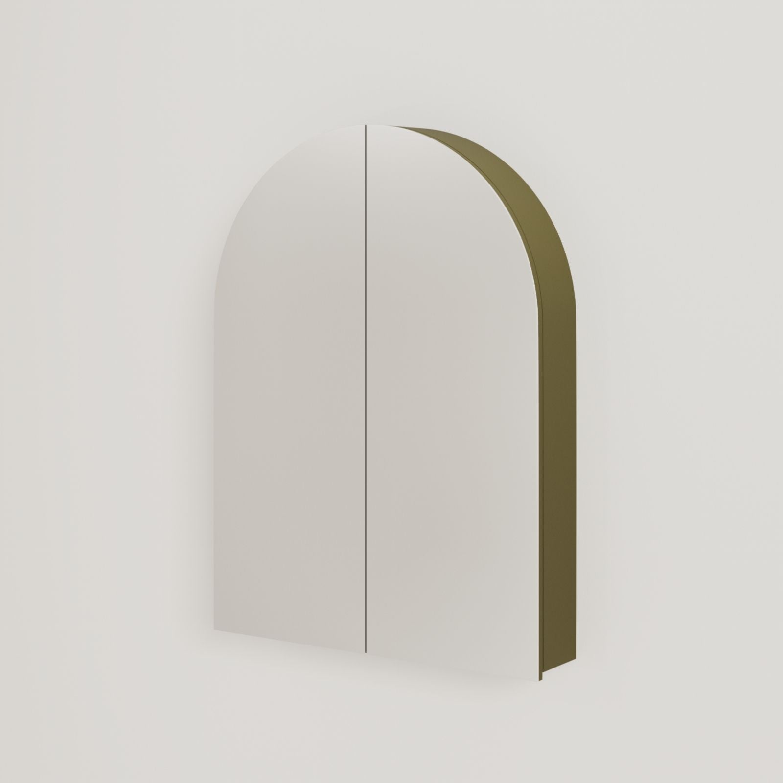 armoire de toilette miroir pola 60 cm kaki vue face