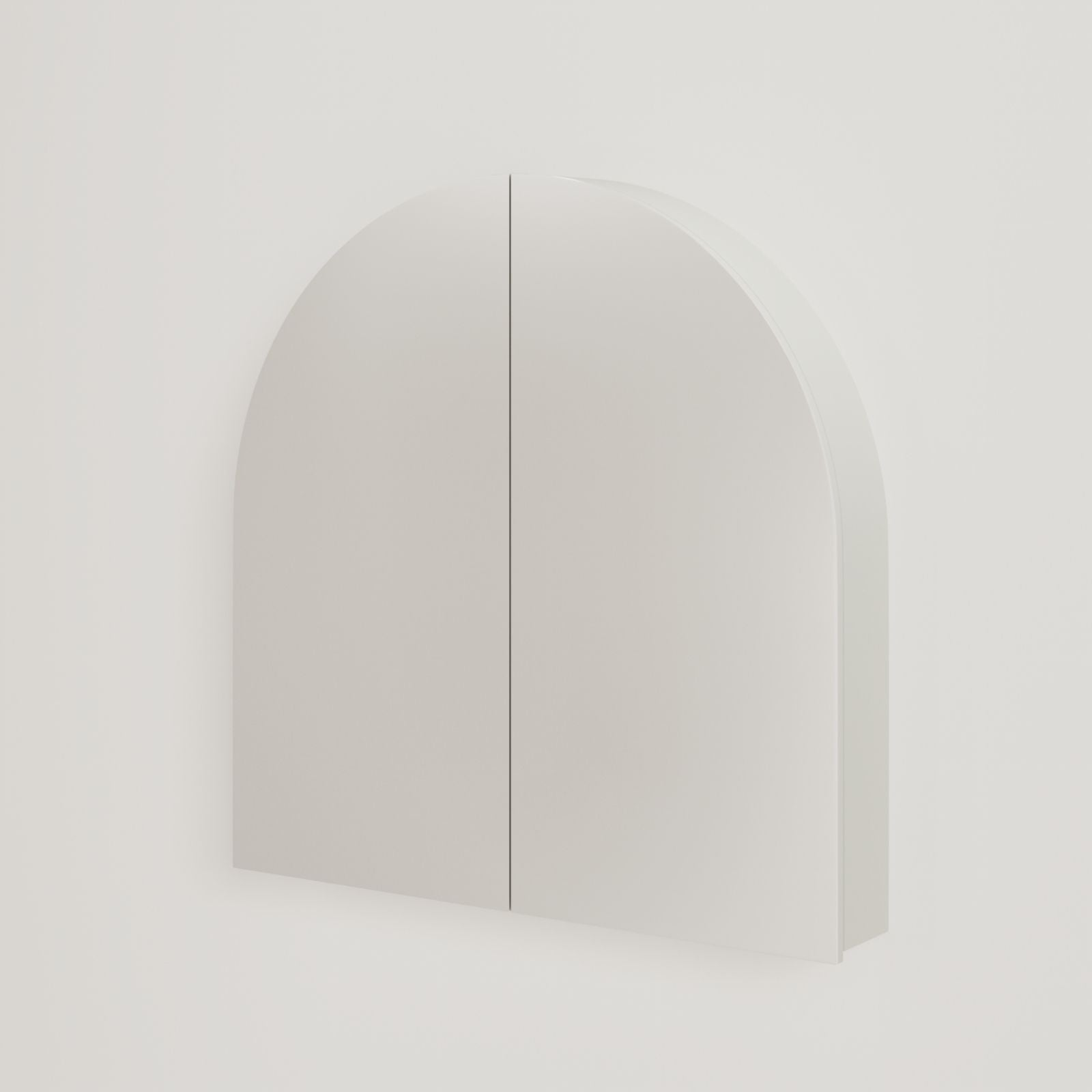 armoire de toilette miroir pola 80 cm craie vue face