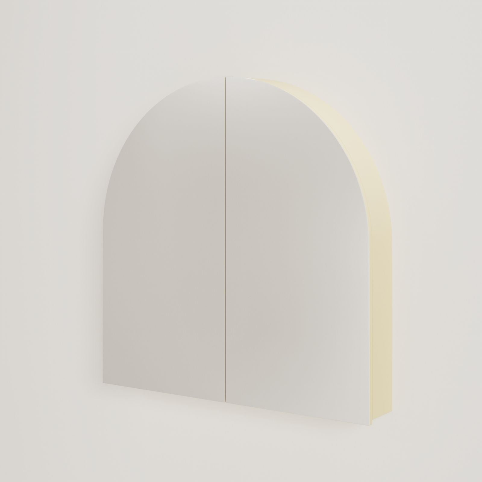 armoire de toilette miroir pola 80 cm jaune vue face