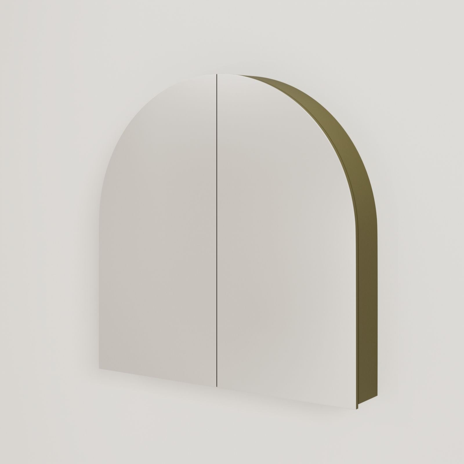 armoire de toilette miroir pola 80 cm kaki vue face