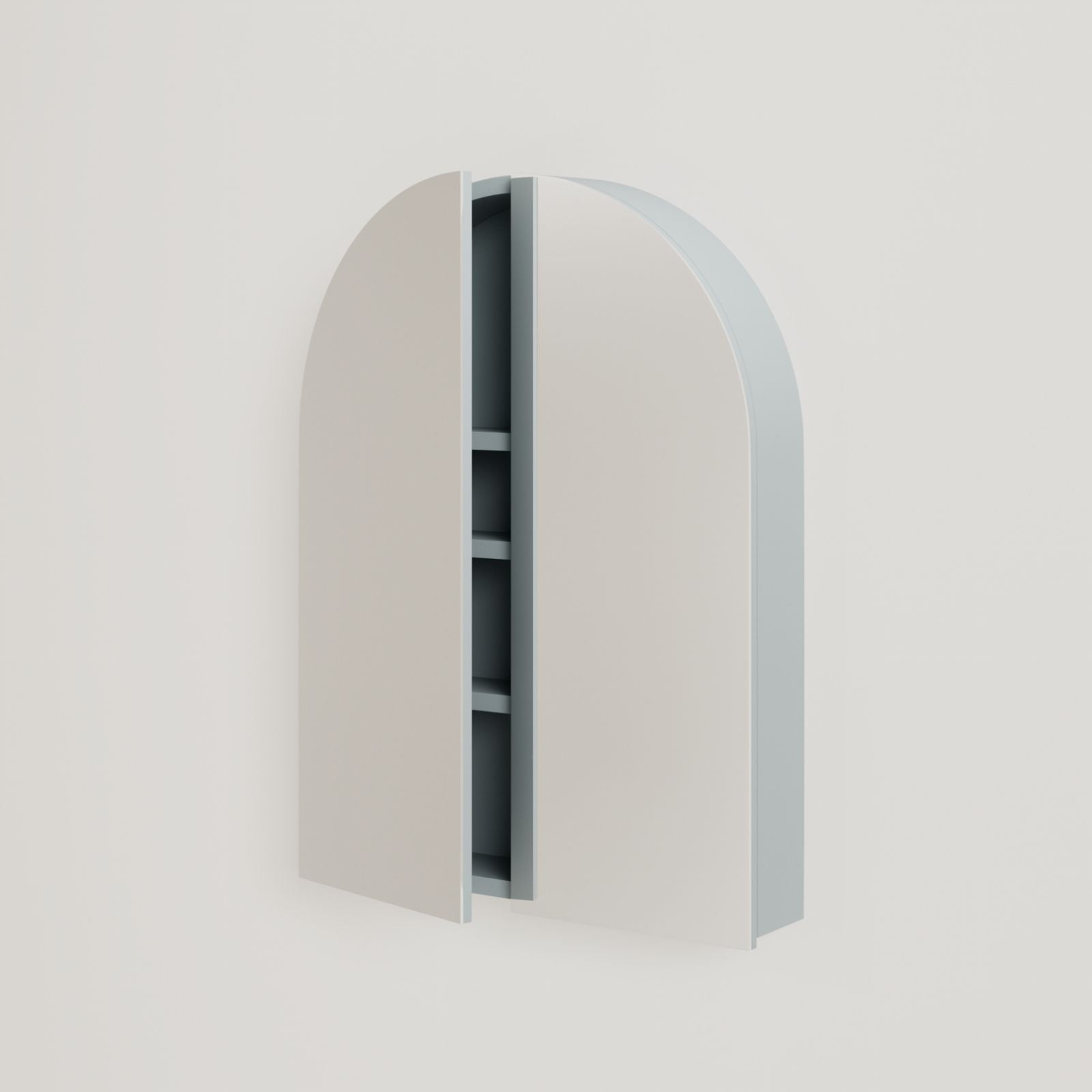 armoire de toilette miroir pola 60 cm bleu porte ouverte rangement