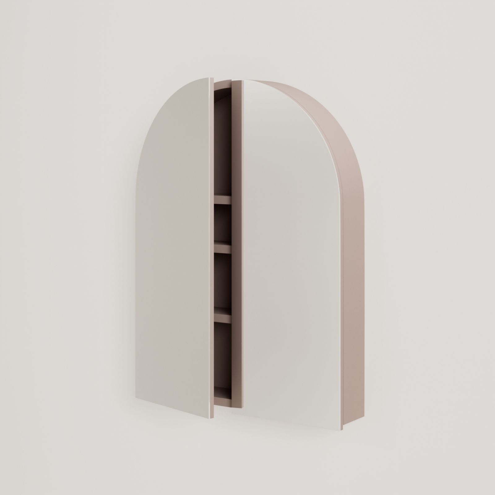 armoire de toilette miroir pola 60 cm parme porte ouverte rangement