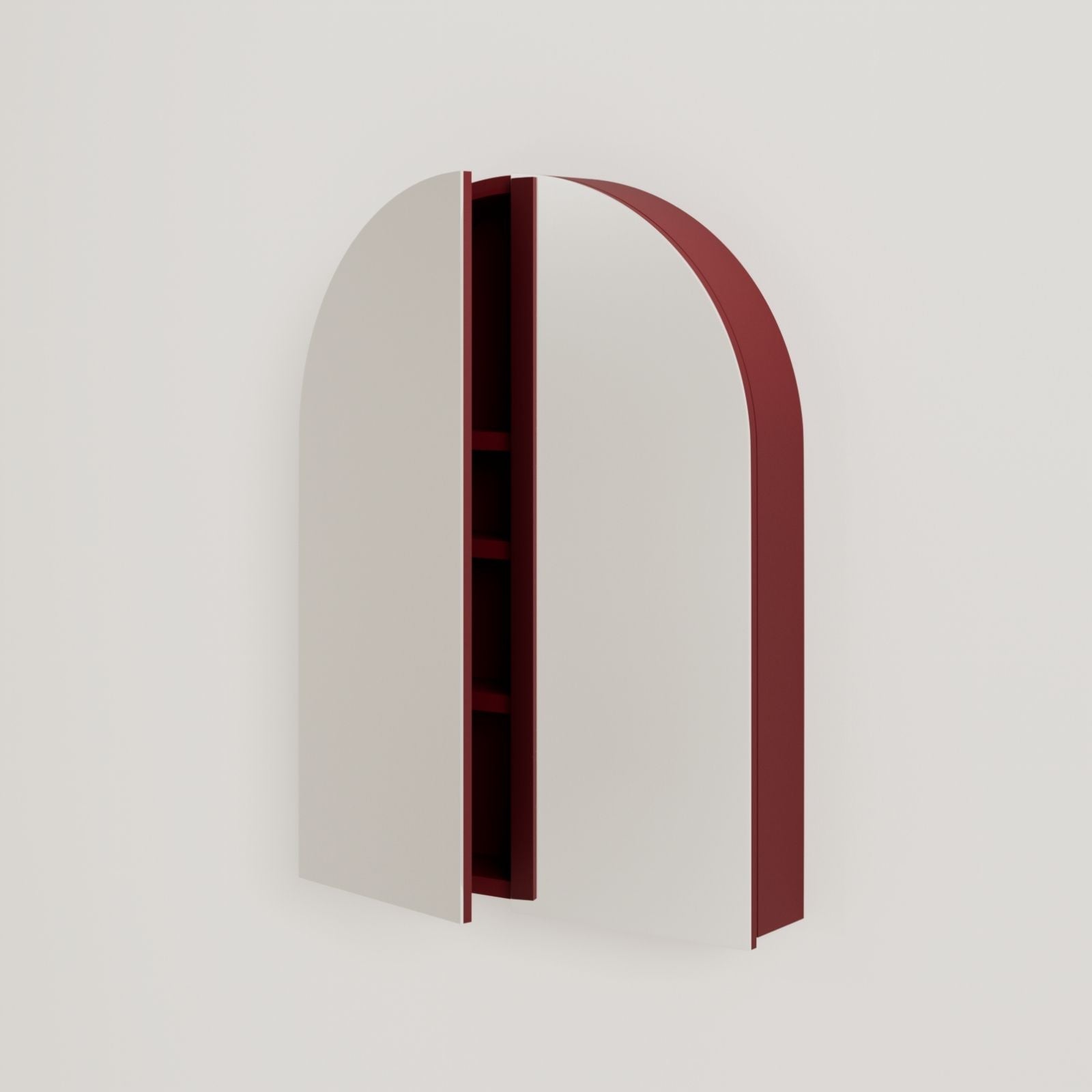 armoire de toilette miroir pola 60 cm rubis porte ouverte rangement