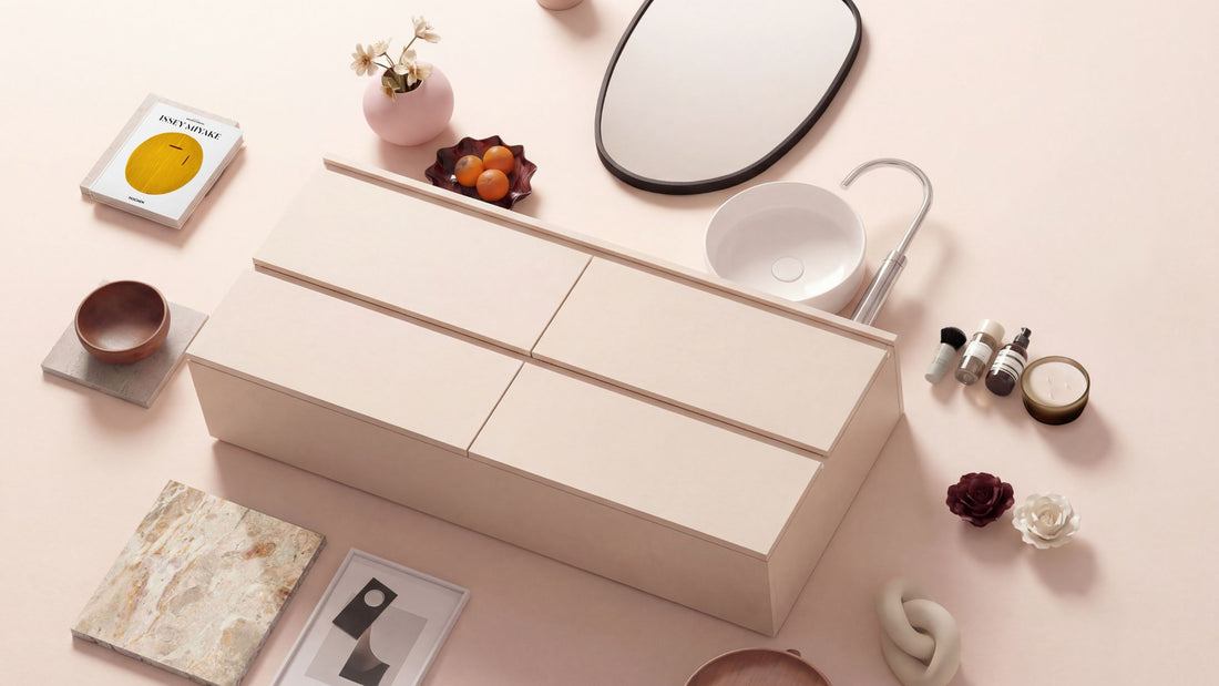 personnalisation meuble de salle de bain coloré