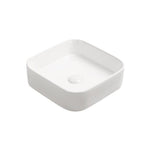 vasque à poser carrée compact céramique blanche vue produit