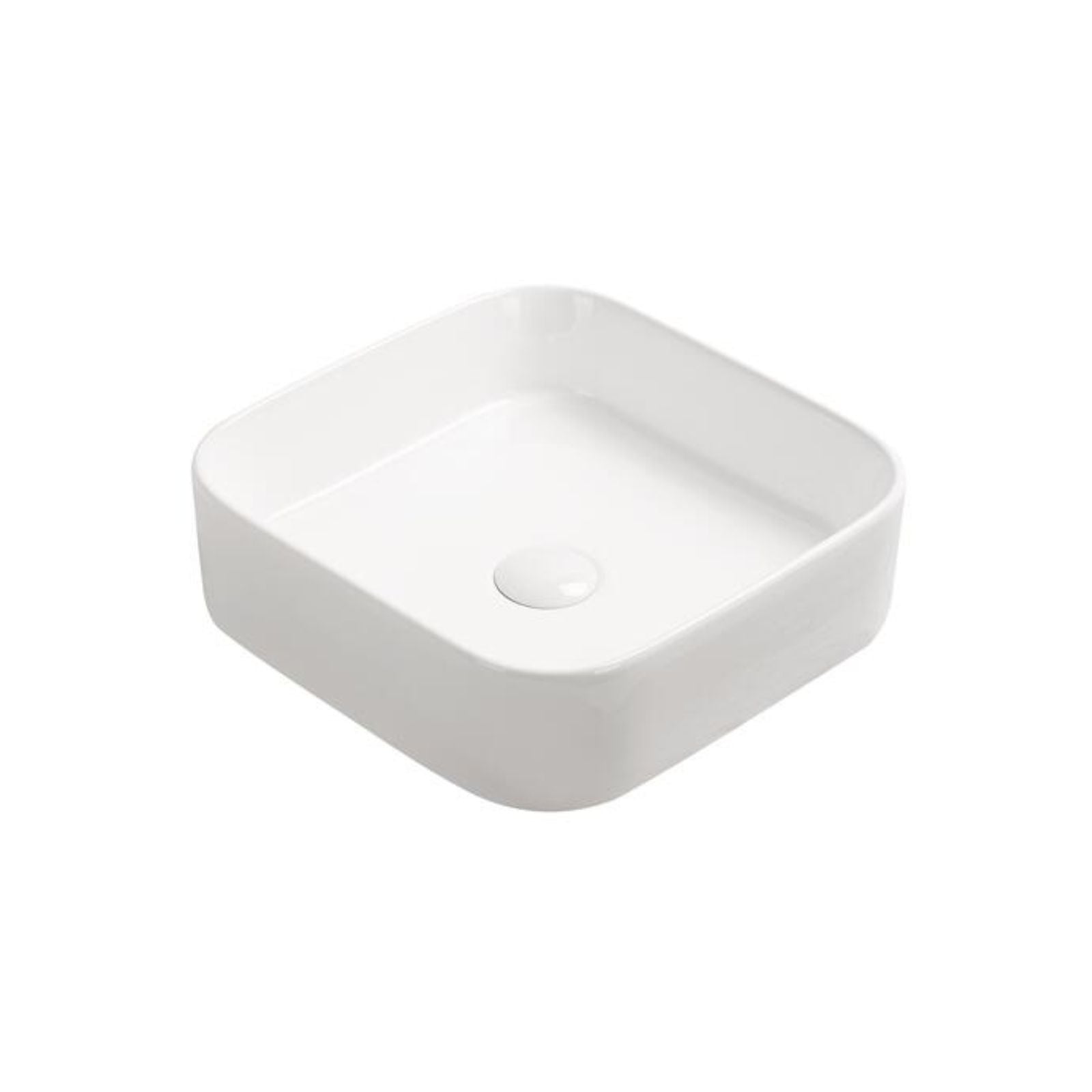vasque à poser carrée compact céramique blanche vue produit