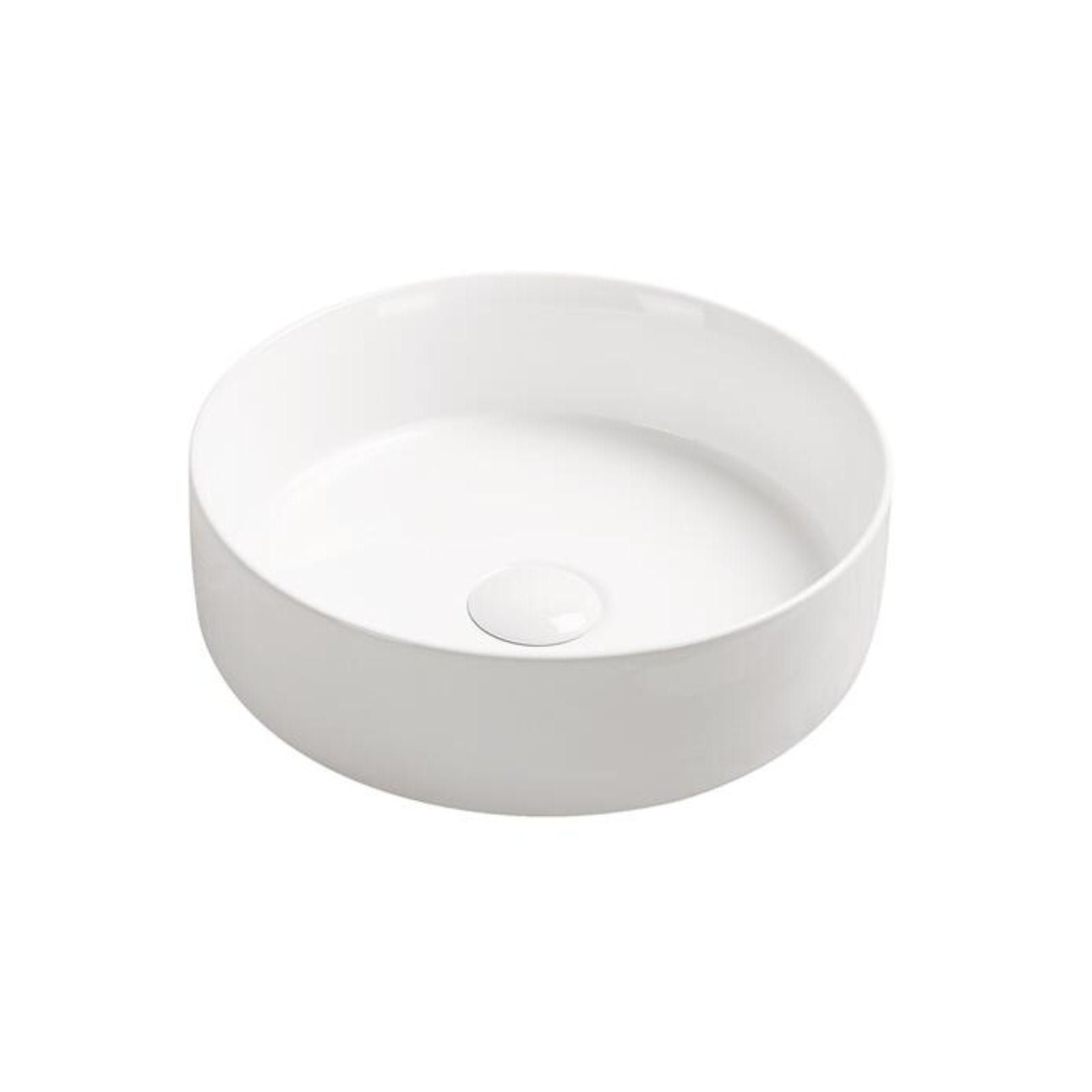vasque à poser ronde compact céramique blanche vue produit